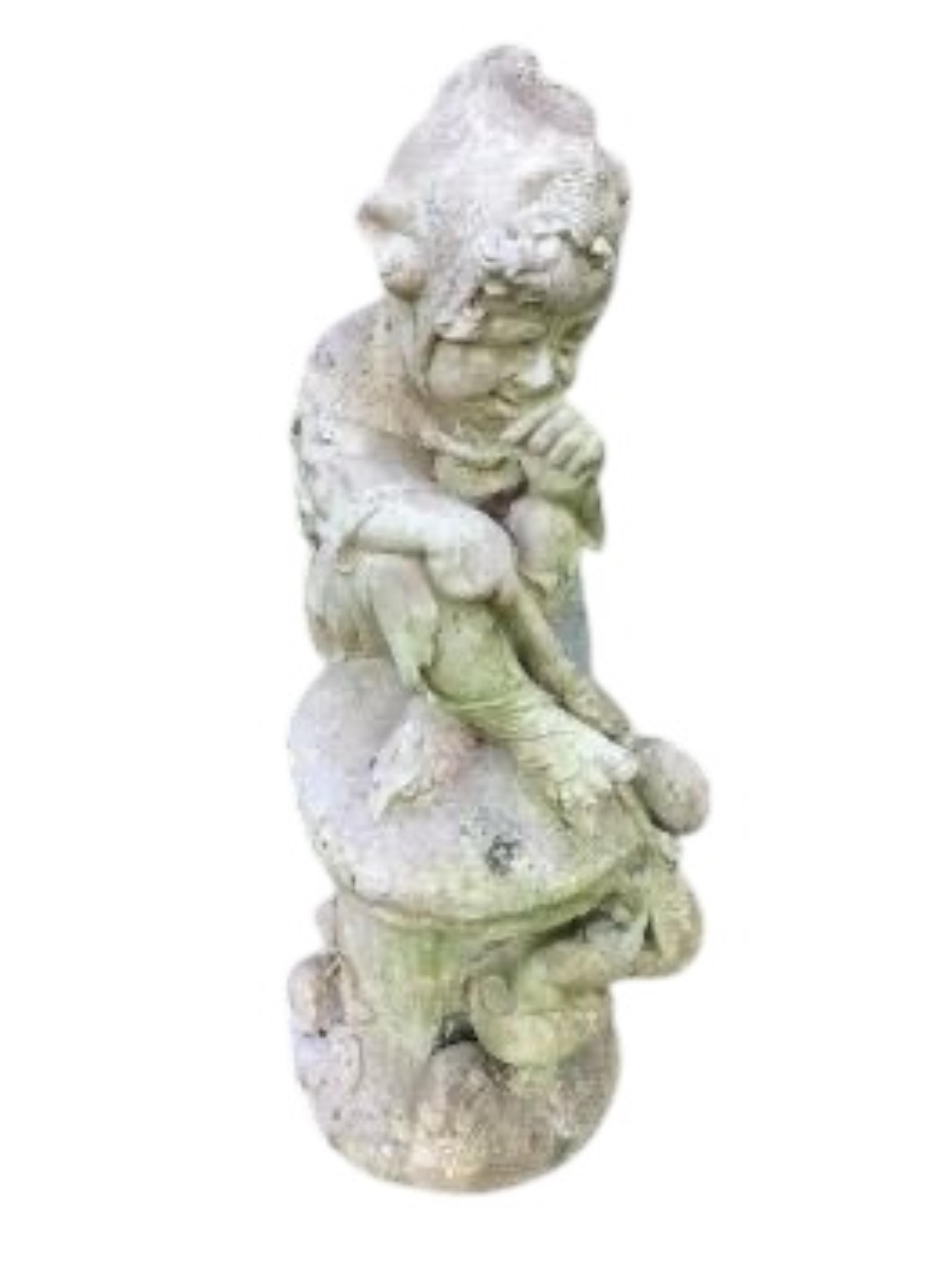 A stone statue of an imp, height 69cm